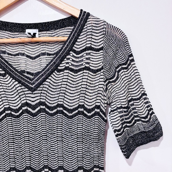 MISSONI Brown Sparkly Crochet Zigzag Dress - Picture 3 of 7